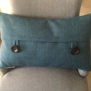 Teal Linen rectangle pillow